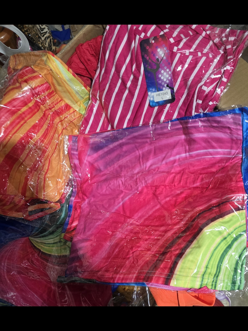 Bright Pink Striped Mini Dress with Multicolor Accents